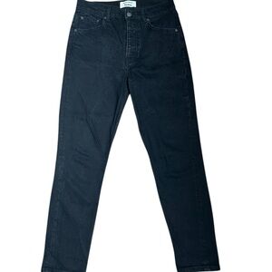Reformation Button Fly Straight Jeans High Rise Black Wash US 27 Excellent
